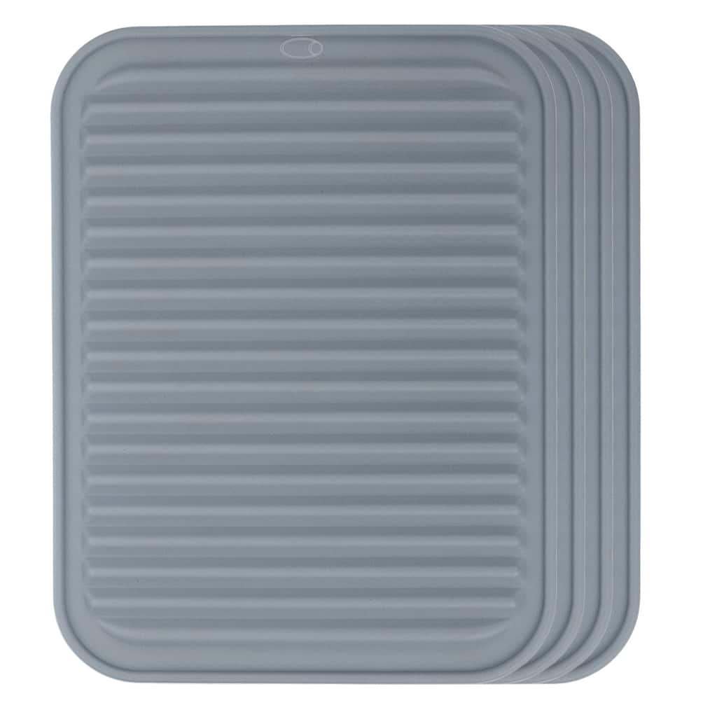 4 Pack Silicone Dish Drying Mat, 9"x12" Trivets for Hot Pots and Pans