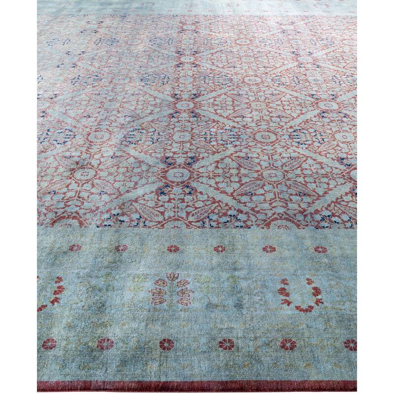 Overdyed One-of-a-Kind Hand-Knotted Area Rug - Gray - 12' 2" x 17' 4"