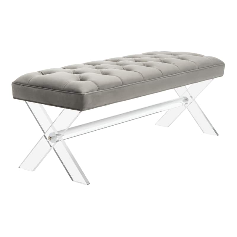 SAFAVIEH Couture Ketevan Tufted Acrylic Bench - 48"x18"x18". - 48" W x 18" L x 18" H - 48Wx18Dx18H