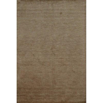 Solid Pink Gabbeh Indian Area Rug Handmade Wool Carpet - 5'3" x 7'7"