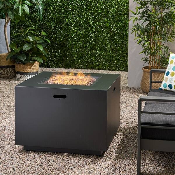 Shop Wellington Square Fire Pit With Lava Rocks By Christopher Knight Home Overstock 20219293