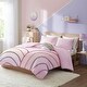 preview thumbnail 2 of 11, Naomi Pink Rainbow Comforter Set With Pompom Trim by Mi Zone