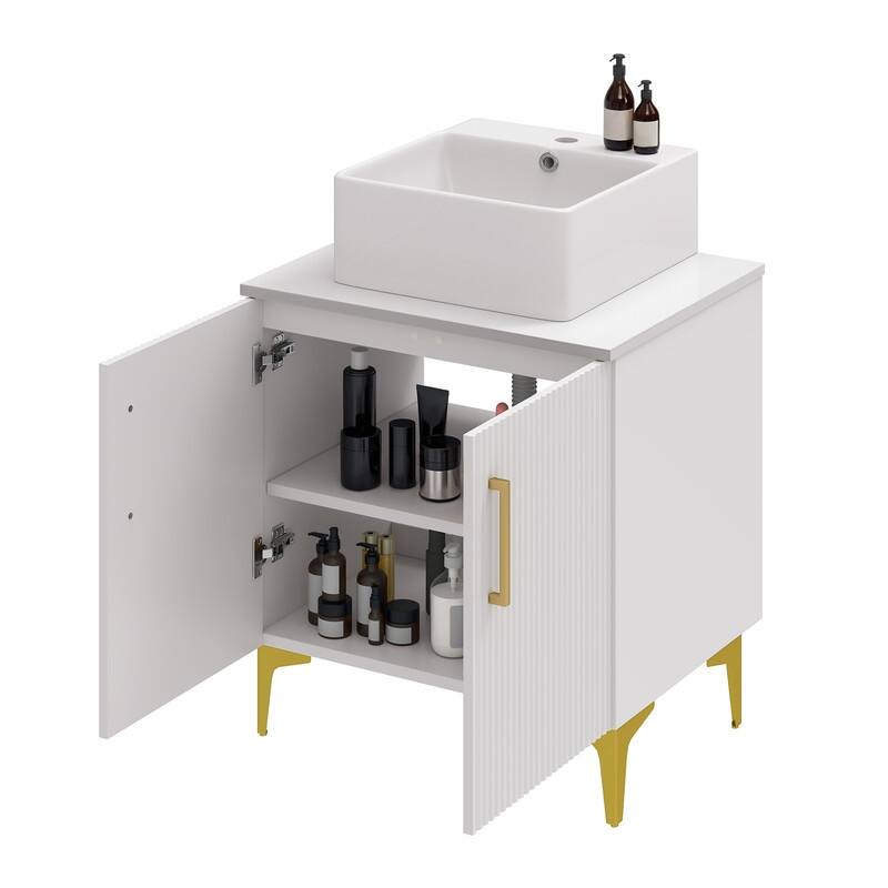 Moasis Single Bathroom Vanity with Ceramic Vessel Sink