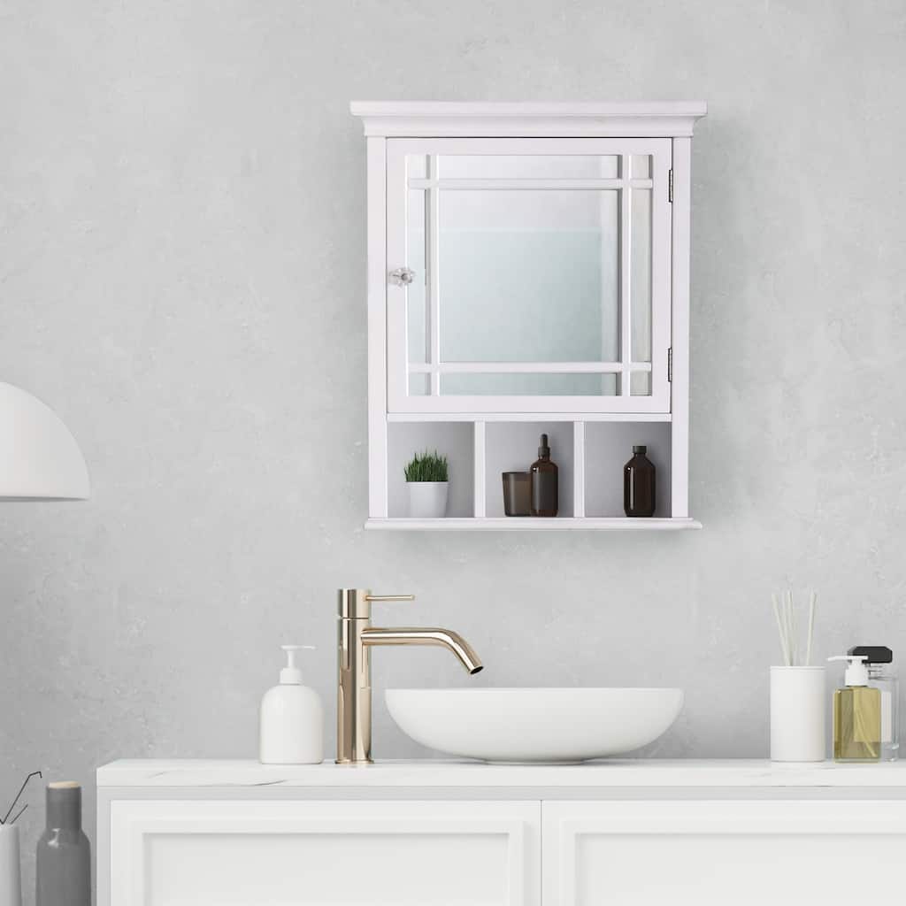 Teamson Home Neal Medicine Cabinet with Mirror, White