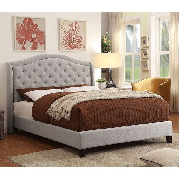 Shop Copper Grove Aragua King Upholstered Grey Platform ...