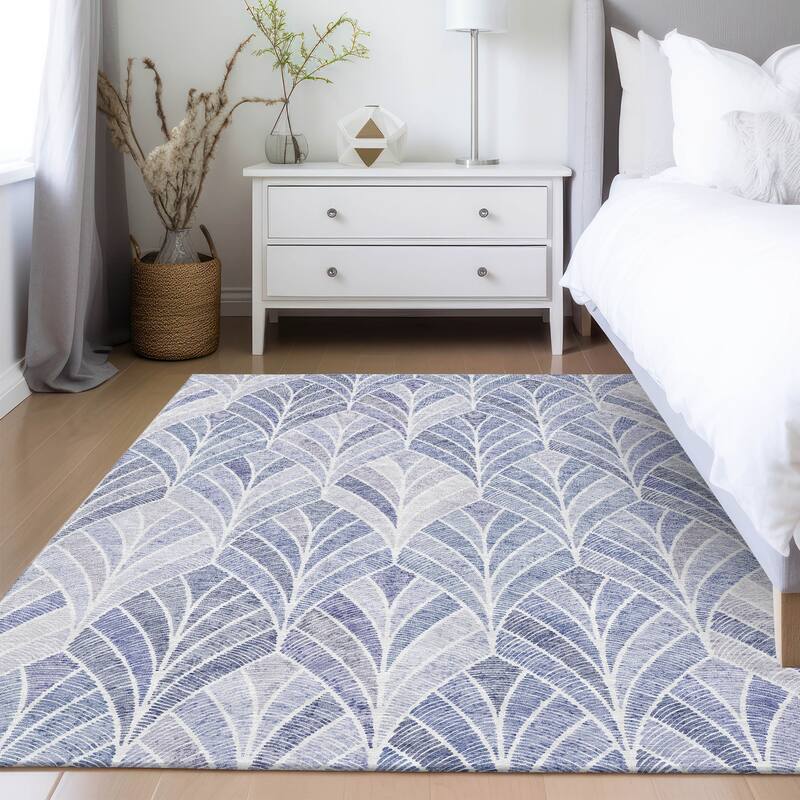Machine Washable Indoor/ Outdoor Chantille Modern Mosaic Rug