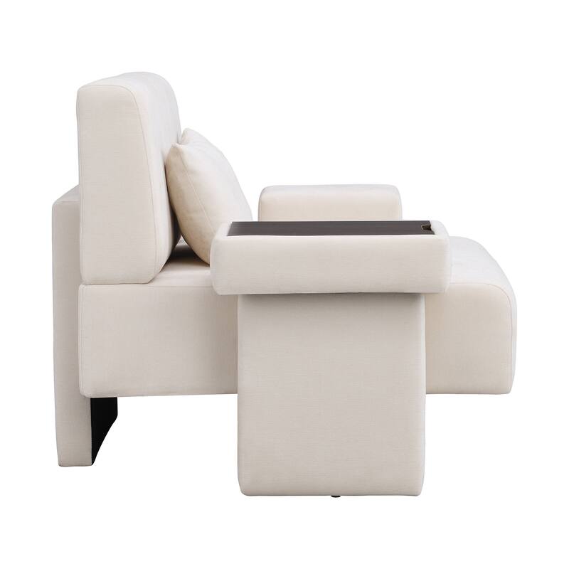 Oversized Armchair with Hidden Storage Compartment, 48'' Upholstered Single Sofa Chair w/ Pillow Reading Chair for Waiting Room