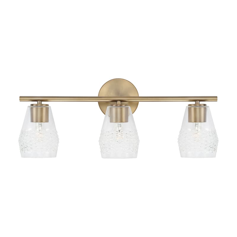 Dena 3-light Bath/ Vanity Fixture w/ Diamond Embossed Glass