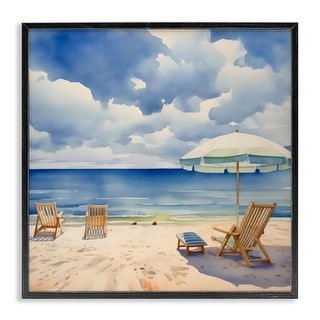 Stupell Place To Relax Beach View Framed Giclee Art Design By LSR ...
