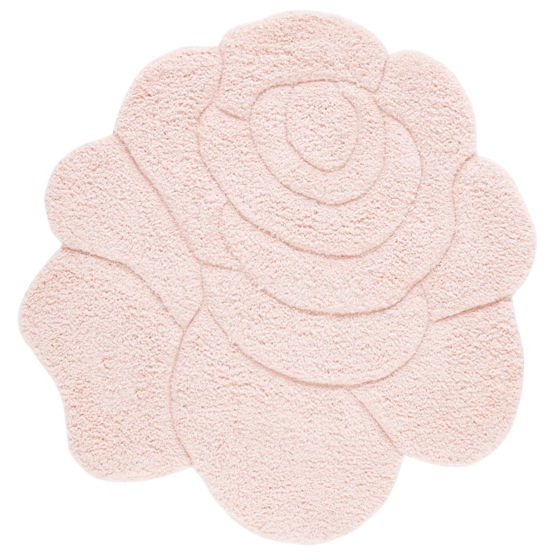 SAFAVIEH Handmade Novelty Yoselin Floral Rug - 5' Round - Blush/Pink