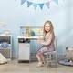 preview thumbnail 1 of 16, Qaba Toddler Table and Chair Set, Kids Writing Desk Homework Table, Gray Charcoal