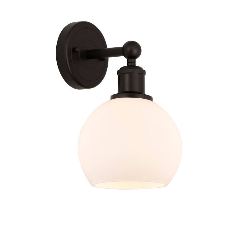 Innovations Lighting 616-1W-11-6 Athens Sconce Athens 11" Tall Wall - Oil Rubbed Bronze / Matte White