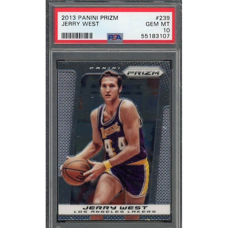 Jerry West 2013 Panini Prizm Basketball Card #239 Graded PSA 10 - 8'6" x 11'6"