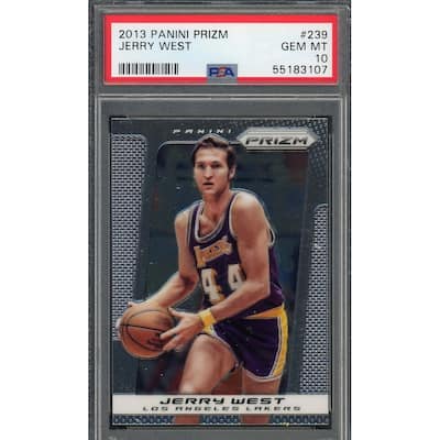 Jerry West 2013 Panini Prizm Basketball Card #239 Graded PSA 10 - 8'6" x 11'6"