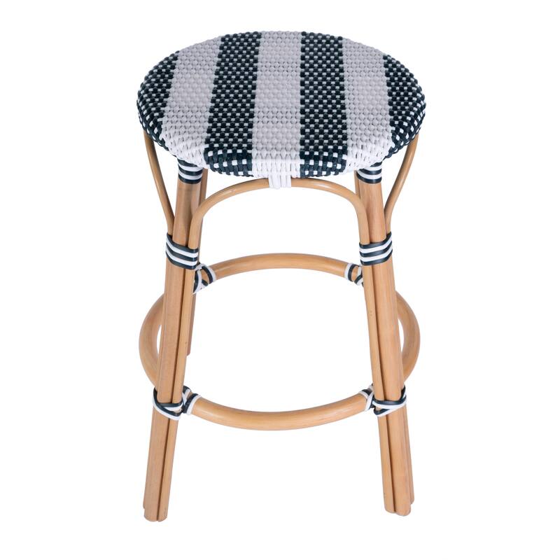 Tobias 24" Rattan Round Counter Stool