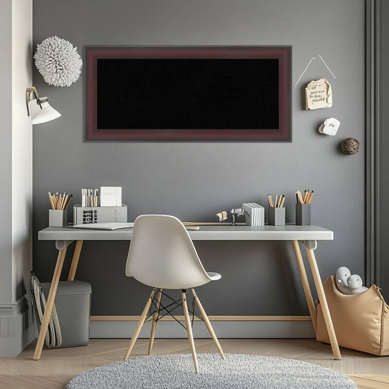 Grand Cherry Narrow Framed Cork Board - Bulletin Board, Organization Board, Pin Board