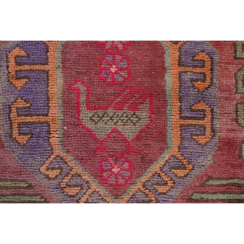 Over-Dyed Ardebil Persian Vintage Runner Rug Handmade Wool Carpet - 3'7"x 10'0"