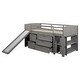 preview thumbnail 28 of 28, Multi-Functional Low Twin Size Loft Bed with Cabinets, Shelves and Slide, Solid Construction & Versatility Galore