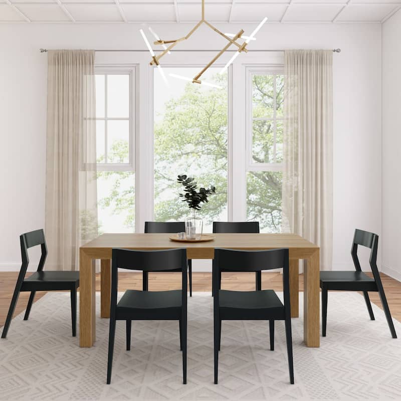 Plank and Beam 72" Modern Solid Wood Table and Chairs Dining Set