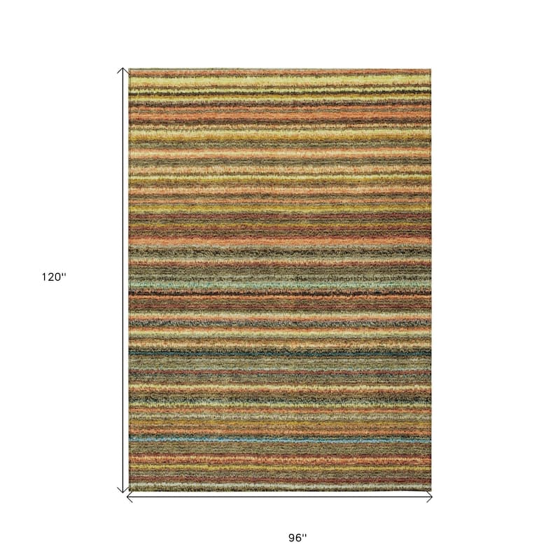 HomeRoots Striped Transitional Rectangle Outdoor Rug