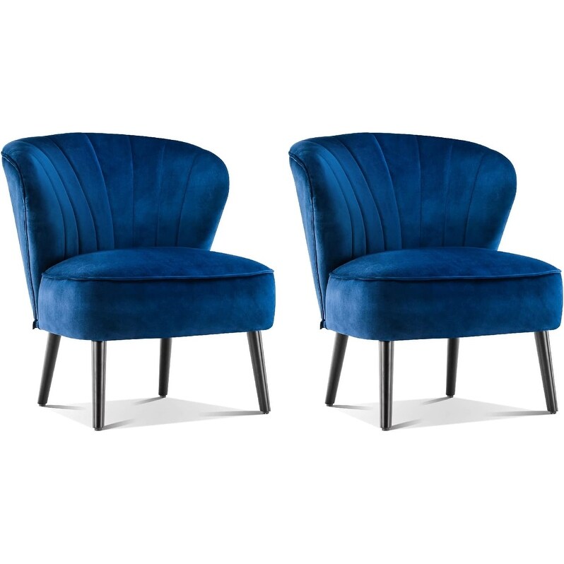 MCombo set of 2 Modern Accent Chair Velvet Tufted Wingback Chairs
