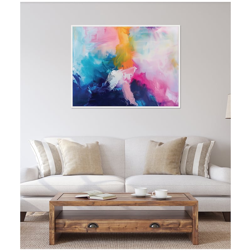Kate and Laurel Sylvie Bright Abstract I Framed Canvas by Amy Lighthall