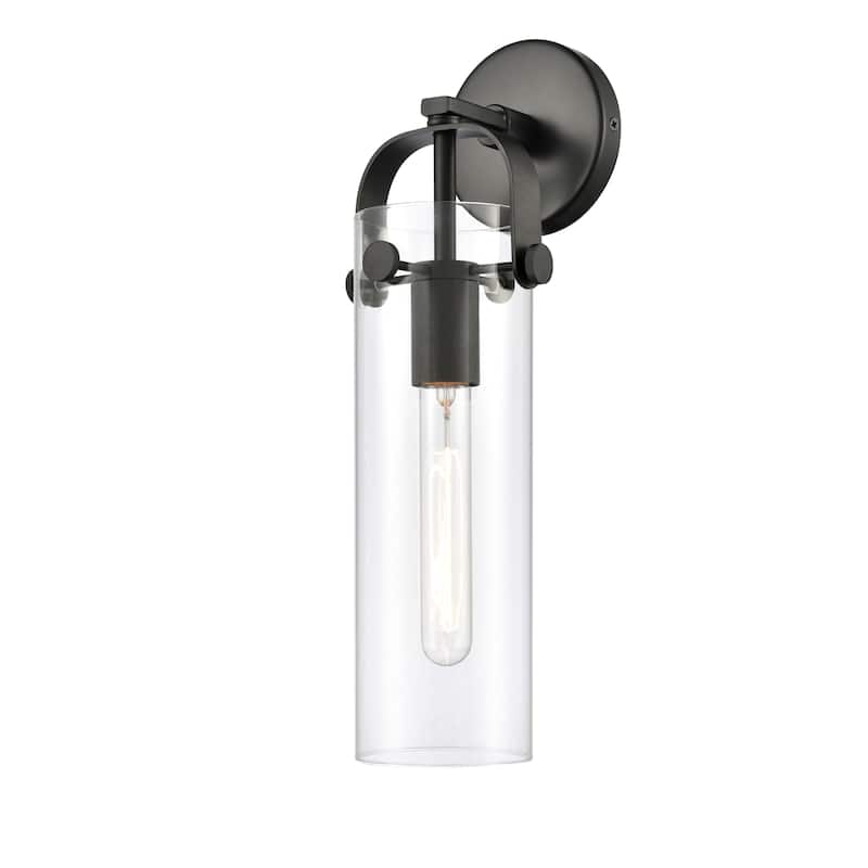 Innovations Lighting Pilaster - 1 Light 4" Wall-Mounted Sconce - Clear/Matte Black