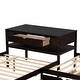 preview thumbnail 6 of 7, Full Size L-shaped Platform Beds with Drawers Linked with Built-in Rectangle Table and Twin Size Trundle.
