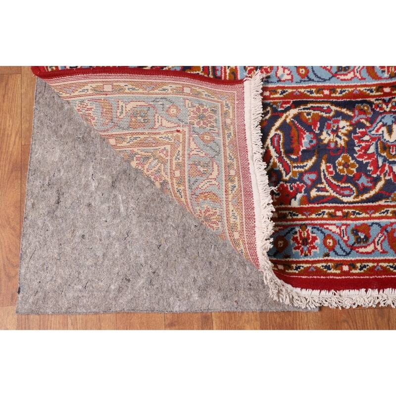 Floral Kashan Turkish Area Rug Machine Made Living Room Red Carpet - 9'8" x 12'9"