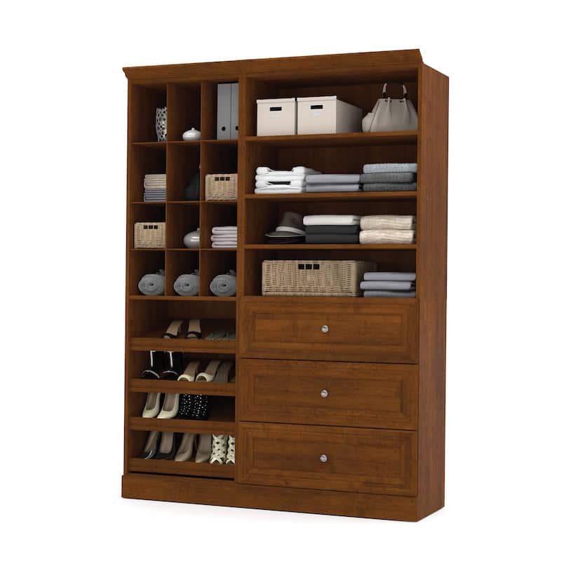 Versatile 61W Closet Organizer System with Drawers by Bestar