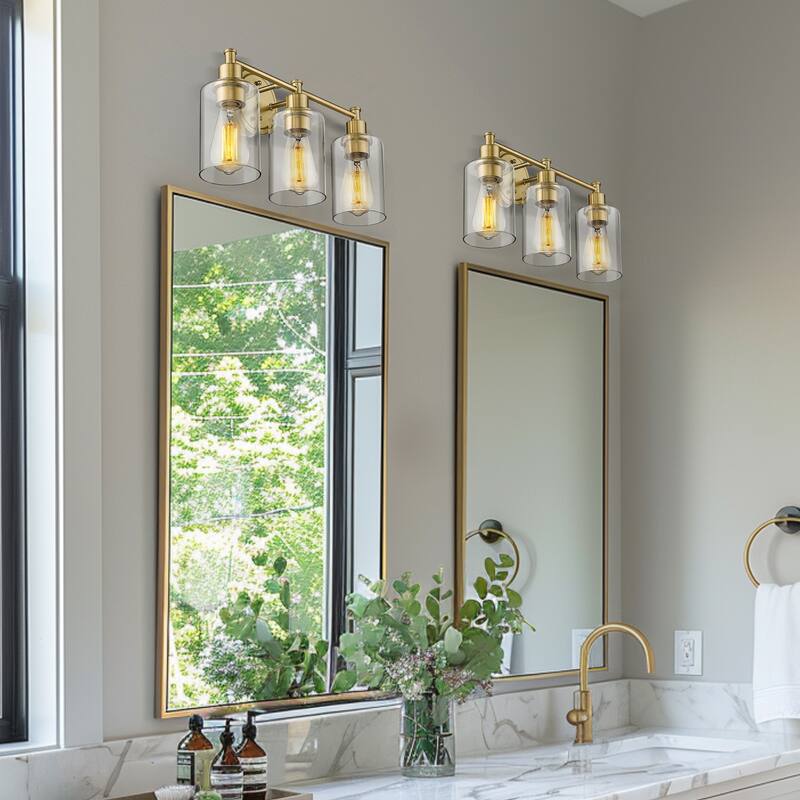 2/3/4/5-Light Bathroom Vanity Light with Clear Glass Shade