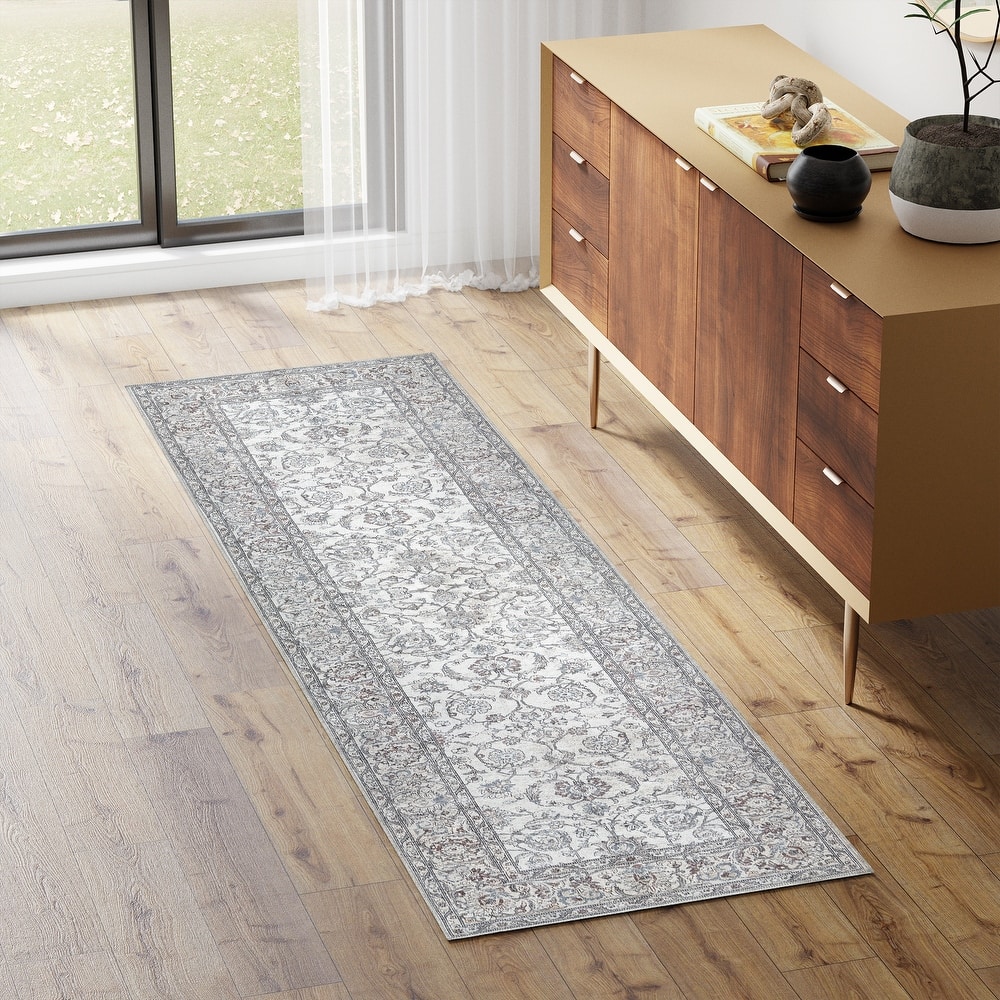 Thomasville Emporia Industrial Traditional Machine Washable Non-Slip Soft Flat Pile Chenille Area Rugs