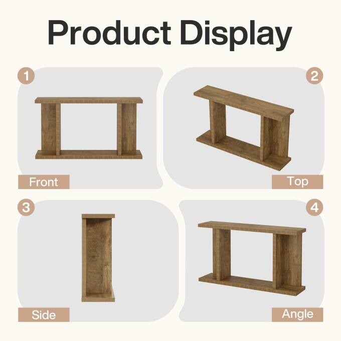 Farmhouse 55-Inch Wood Console Table for Hallway, Living Room, Foyer