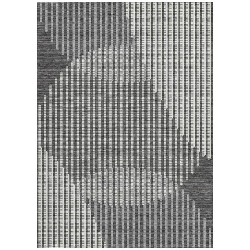 HomeRoots Geometric Transitional Rectangle Outdoor Rug