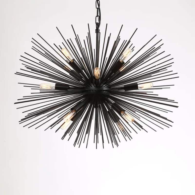 Mercer 12-Light Orbital Sphere Lighting Black Sputnik Chandelier 28" - N/A