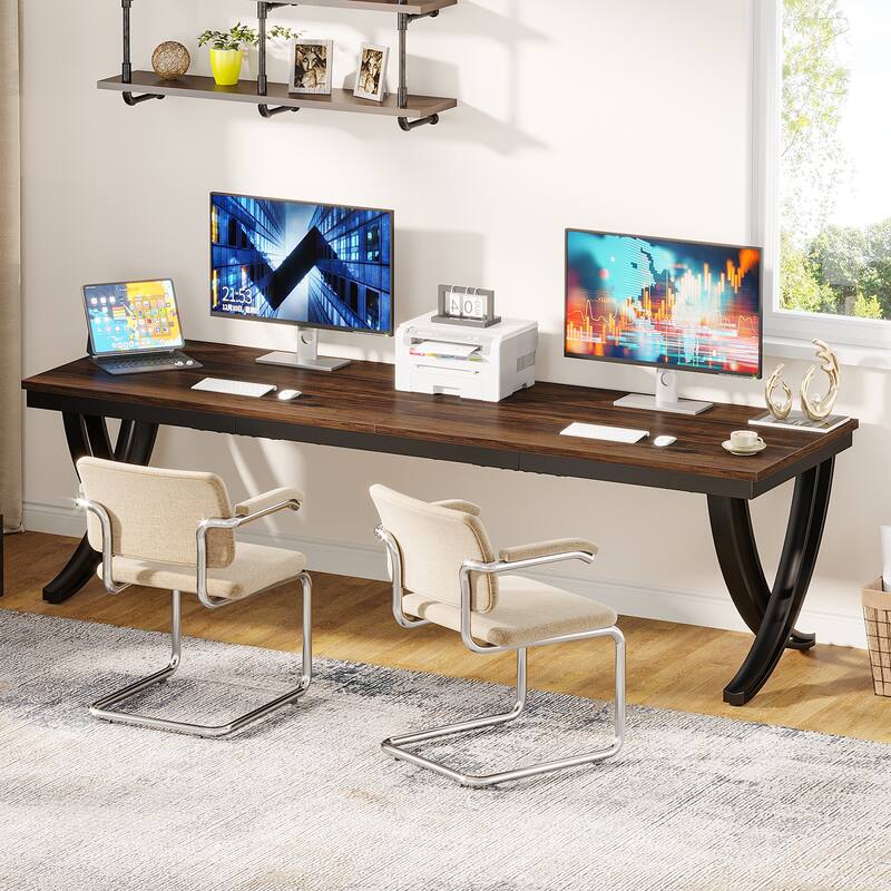 78.7-Inch Extra Long Double Desk 2-Person Home Office Computer Desk