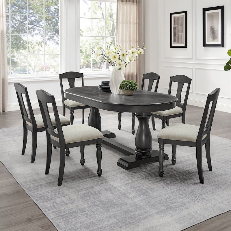 Mid Century Wooden Frame Upholstered Dining Chairs set of 2
