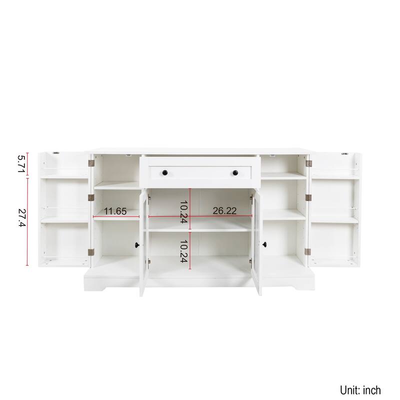 GDF Studio - Ansar Modern Sideboard Buffet Cabinet with Drawer, Adjustable Shelf, and Ample Storage