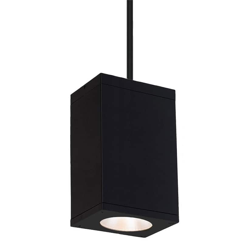 WAC Lighting Cube Architectural 10" Tall LED Indoor/Outdoor Pendant - Black / 3500K / 85CRI