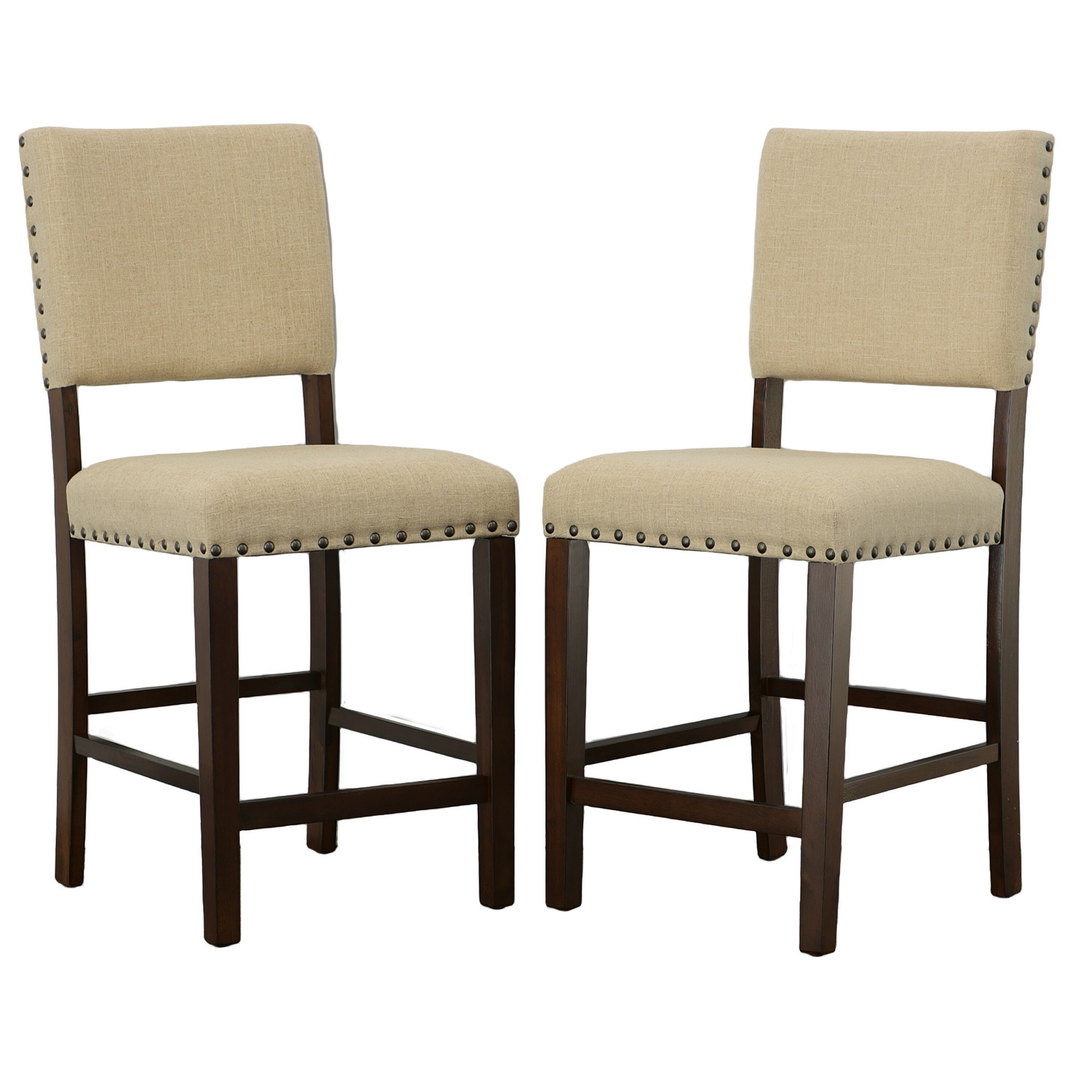 Benzara glenbrook brown cherry and shop ivory counter height dining table