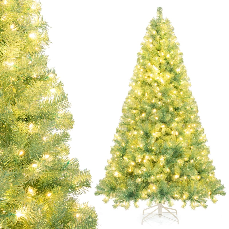 Costway 6.5 FT/7.5 FT Artificial Xmas Tree with 250/550 White LED - See Details