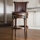 preview thumbnail 1 of 110, Maven Lane 31" Pullman Swivel Bar Height Kitchen Stool Single - Dark Walnut Vegan Leather