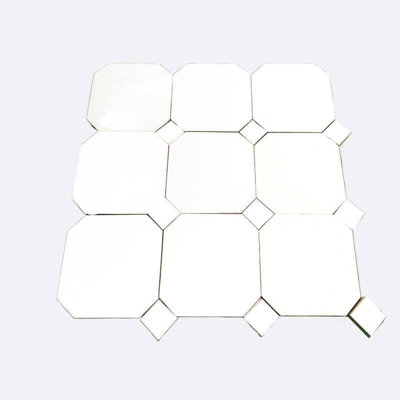 Contemporary Zellige Panels,12''x12''x0.5'', White and White Accents