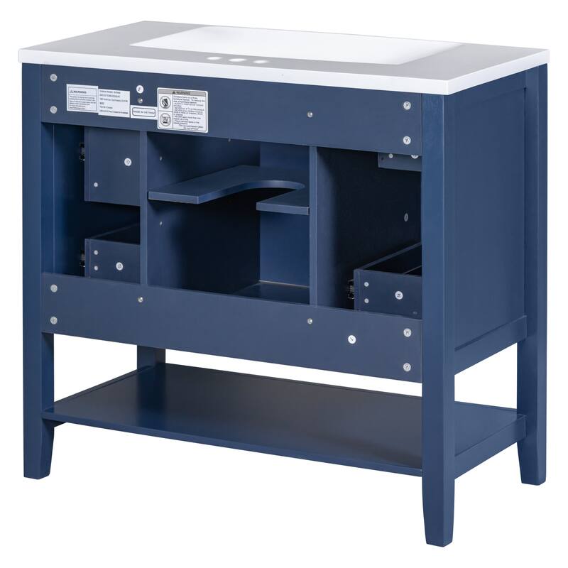 Bathroom Vanity with Sink Combo, One Cabinet and Three Drawers