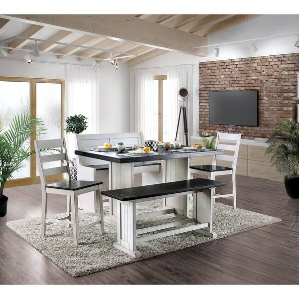 Shop Furniture Of America Mage Rustic White Solid Wood Counter