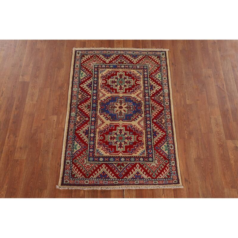 Kazak Accent Rug Handmade Oriental Wool Carpet - 2'8" x 4'0"