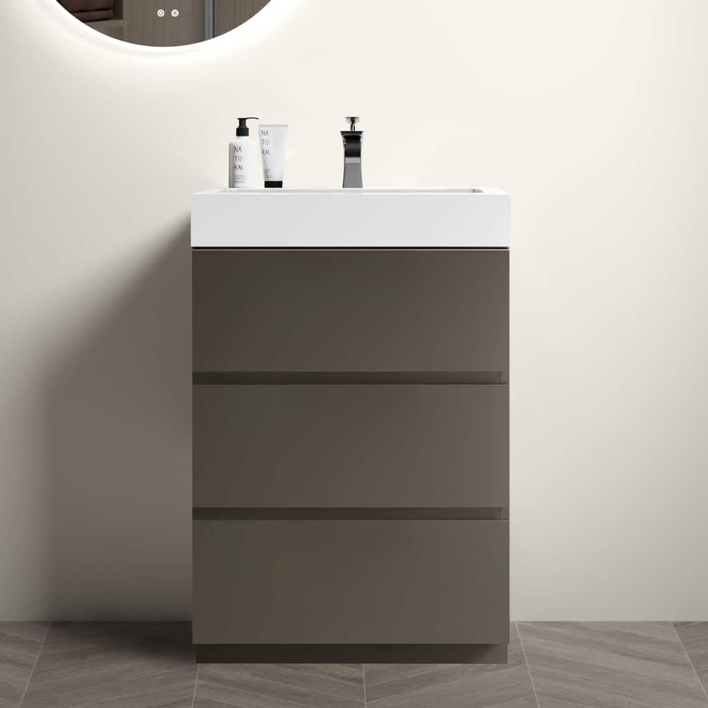 24" Bathroom Vanity with Sink, Large Storage