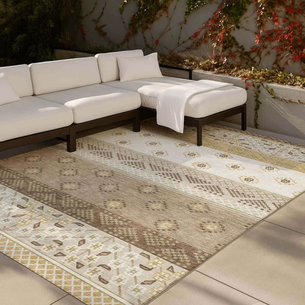 Machine Washable Indoor/ Outdoor Global Merino Chantille Rug