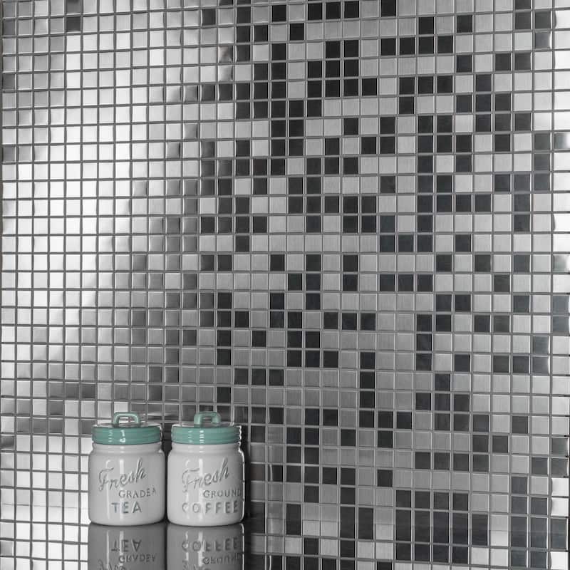 Merola Tile Alloy Square Stainless Steel 11-7/8" x 11-7/8" Metal Wall Tile