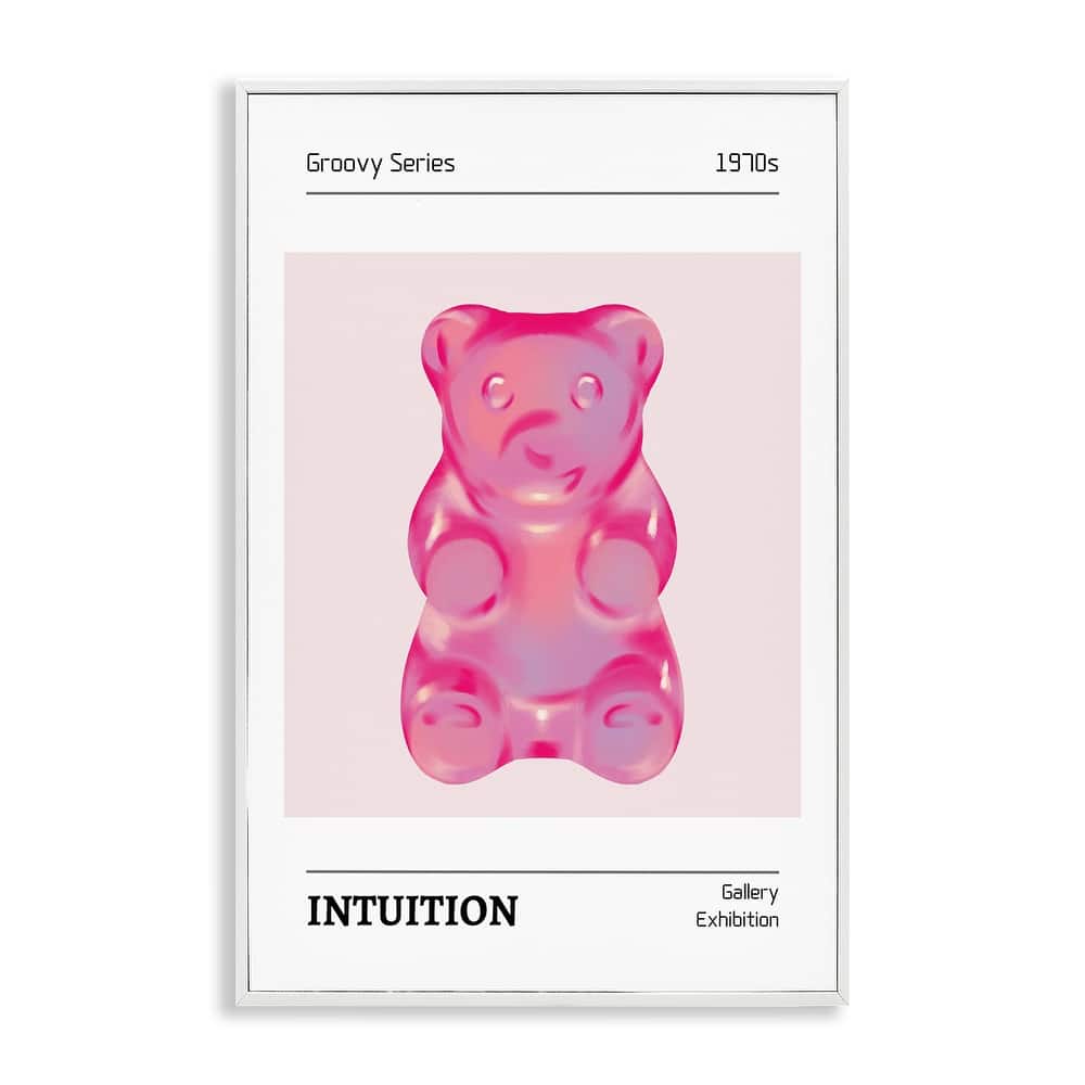 Stupell Intuition Phrase Candy Bear Framed Giclee Art Design By LSR Design Studio